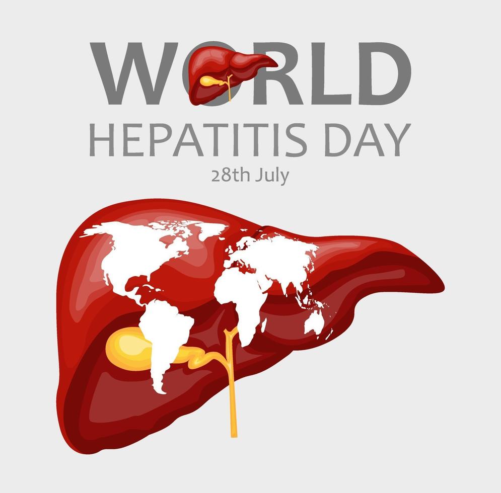 wereld hepatitis dag illustratie, 28 juli, vector afbeelding