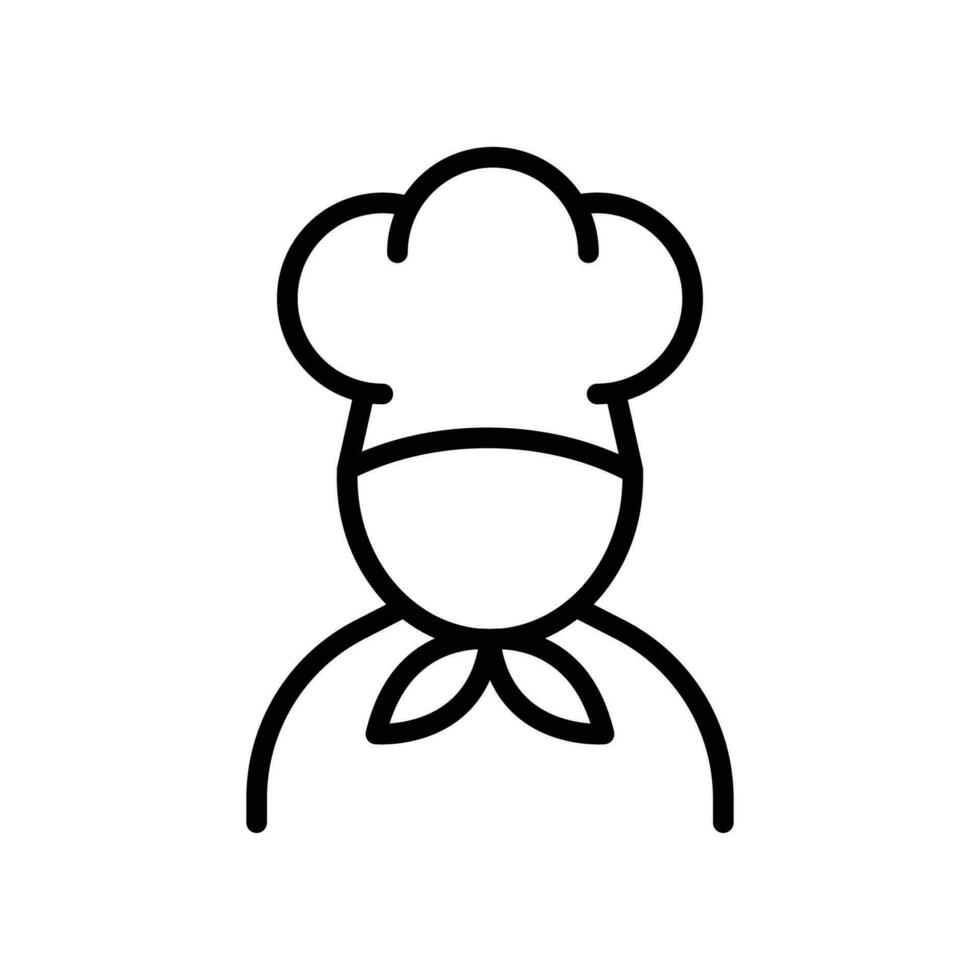chef icoon, koken, logo, schets stijl. chef in een Koken hoed. keuken en restaurant portie concept voor topics Leuk vinden catering voedsel onderhoud. vector illustratie. ontwerp Aan wit achtergrond. eps 10