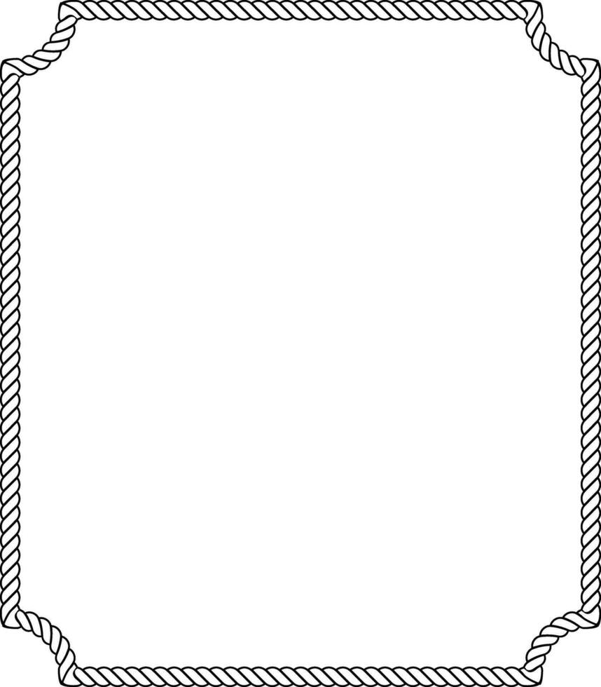 zwart wit rechthoek wijnoogst touw kader met kopiëren ruimte vector