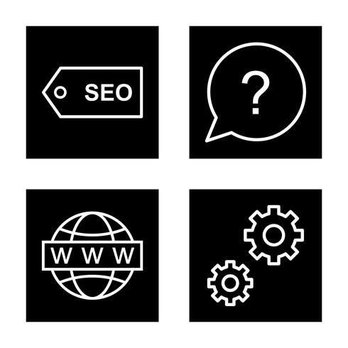 Set van Vector SEO Search Engine Optimization pictogrammen