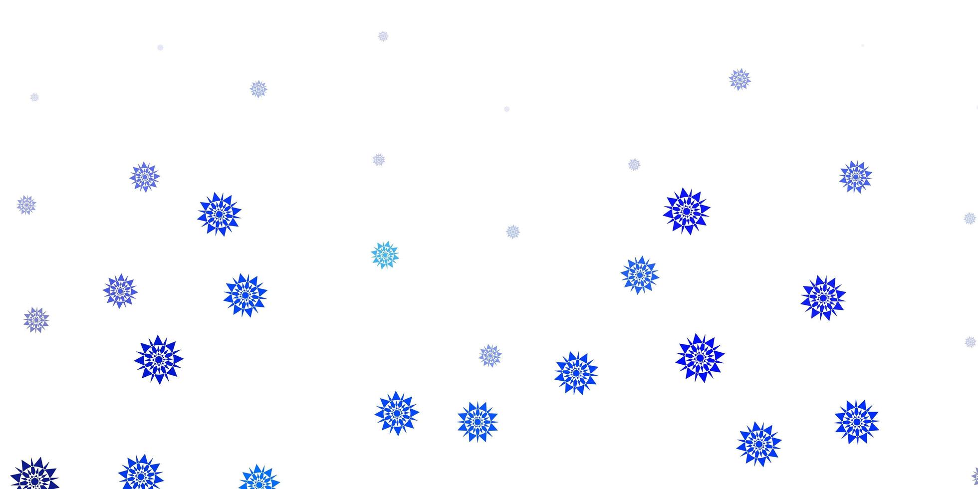 lichtblauw vectorpatroon met gekleurde sneeuwvlokken. vector