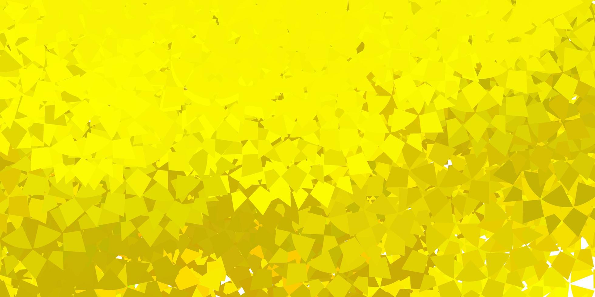 donkergroene, gele vectortextuur met willekeurige driehoeken. vector