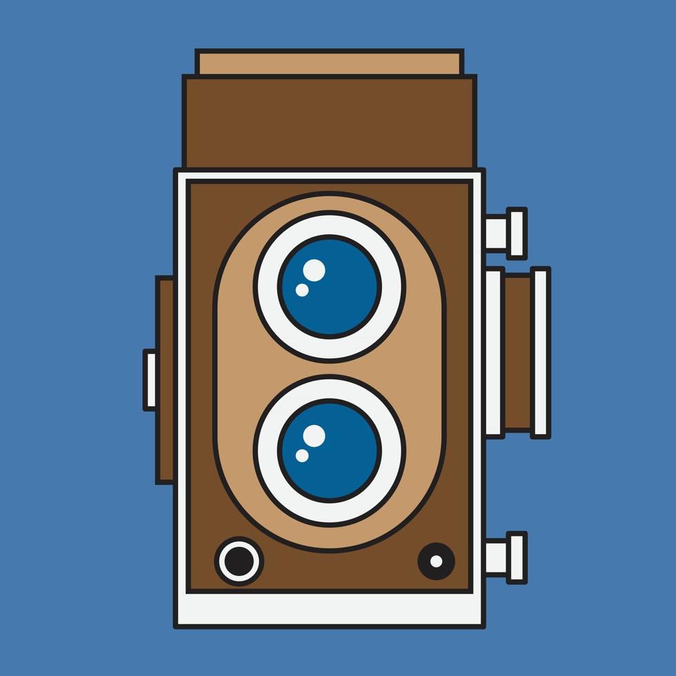 vintage analoge filmcamera kleurrijk plat ontwerp. vector