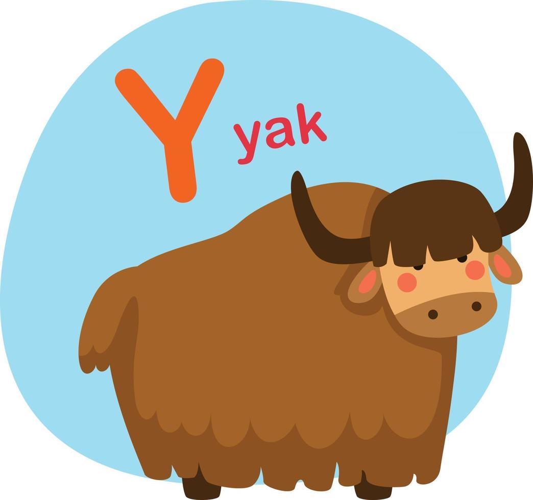 illustratie geïsoleerde alfabet letter y-yak vectorillustratie vector