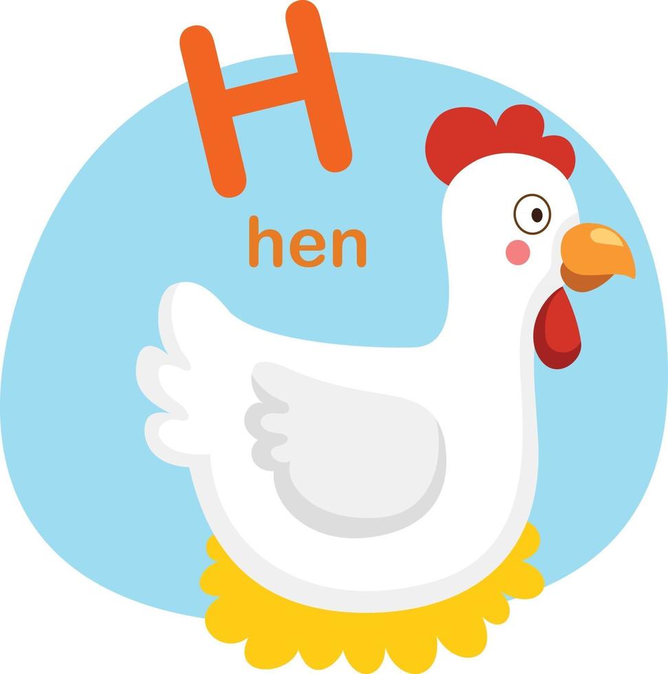 illustratie geïsoleerde alfabet letter h-hen vectorillustratie vector