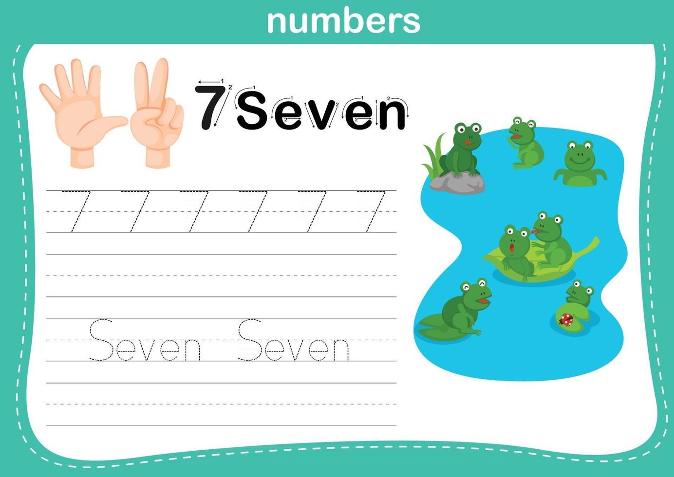 hand count.finger en nummer, nummer oefening illustratie vector