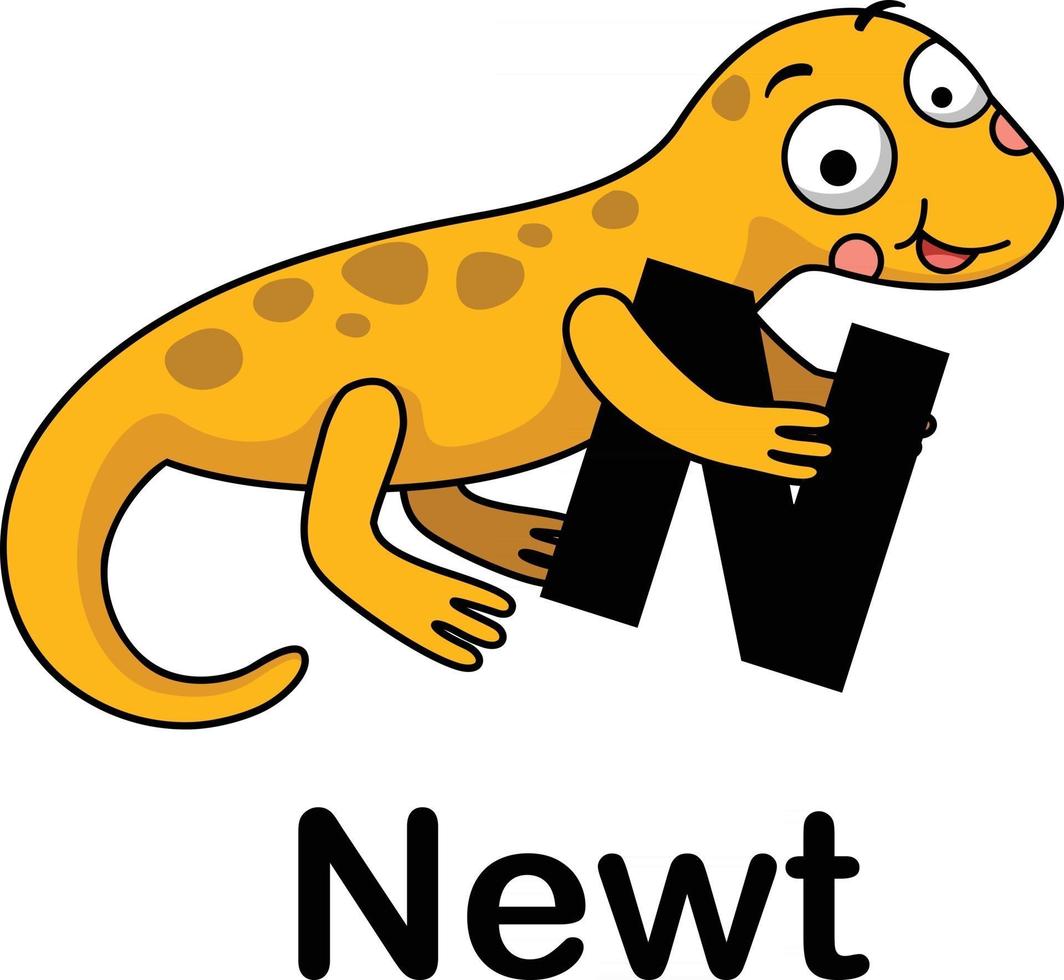 alfabet letter n-newt vectorillustratie vector