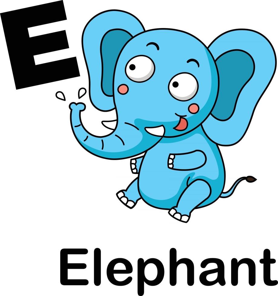 alfabet letter e-olifant vectorillustratie vector