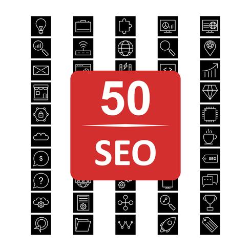 Set van Vector SEO Search Engine Optimization pictogrammen