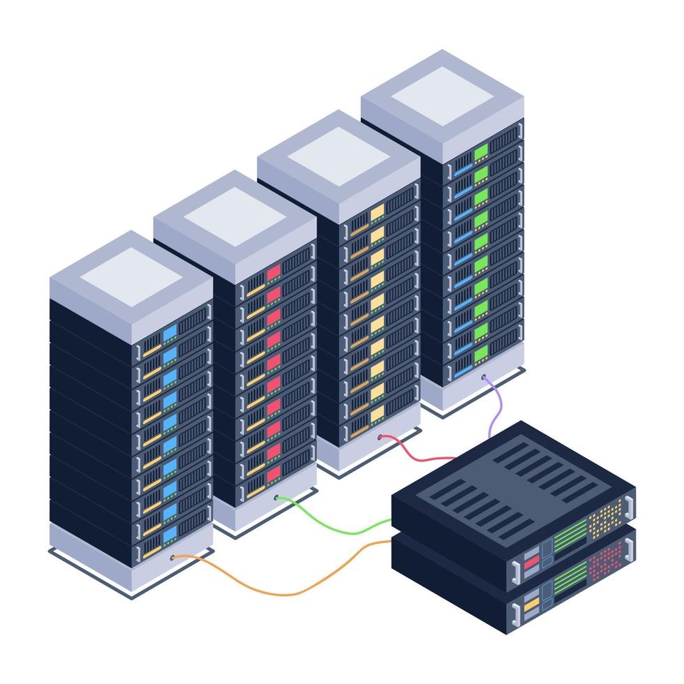 server racks en ruimte vector