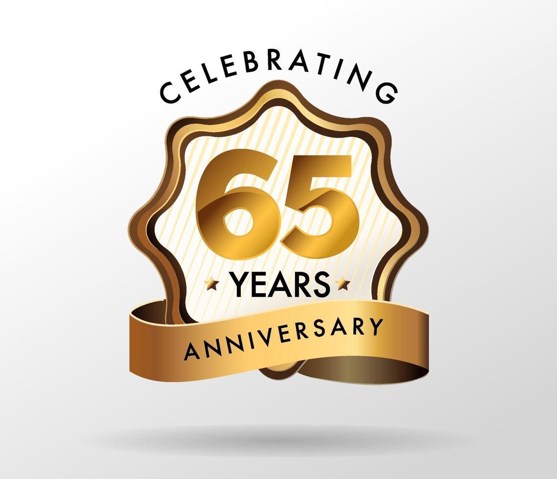 65 jaar jubileumviering logo. verjaardagen logo set vector