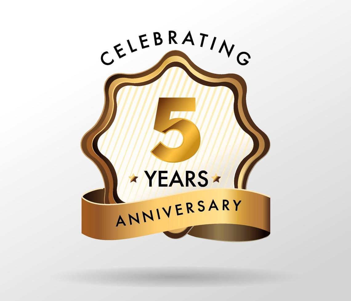 5 jaar jubileumviering logo. verjaardagen logo set vector