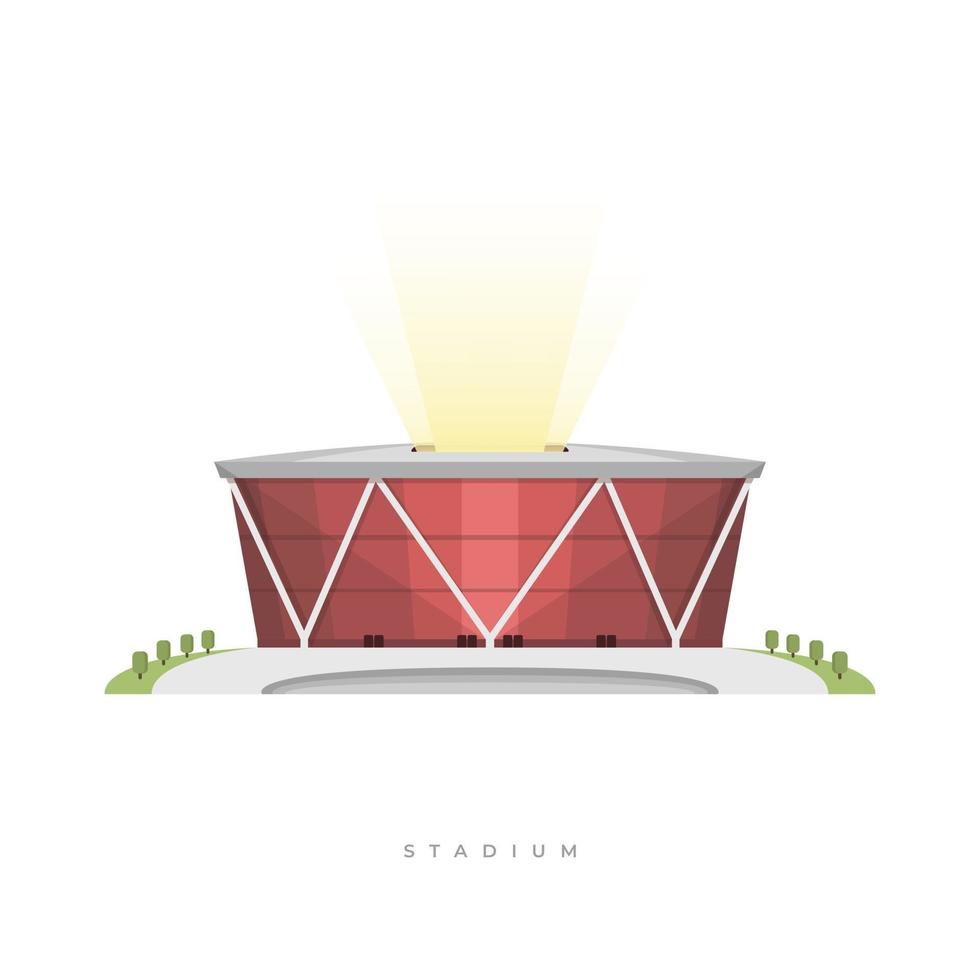 sportstadion, voetbalstadion. vooraanzicht sport arena buitenkant. vector