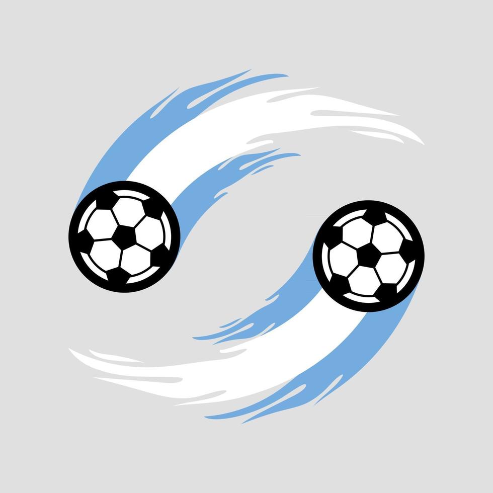 voetbal of voetbal met vuurstaart in de vlag van argentinië. vector