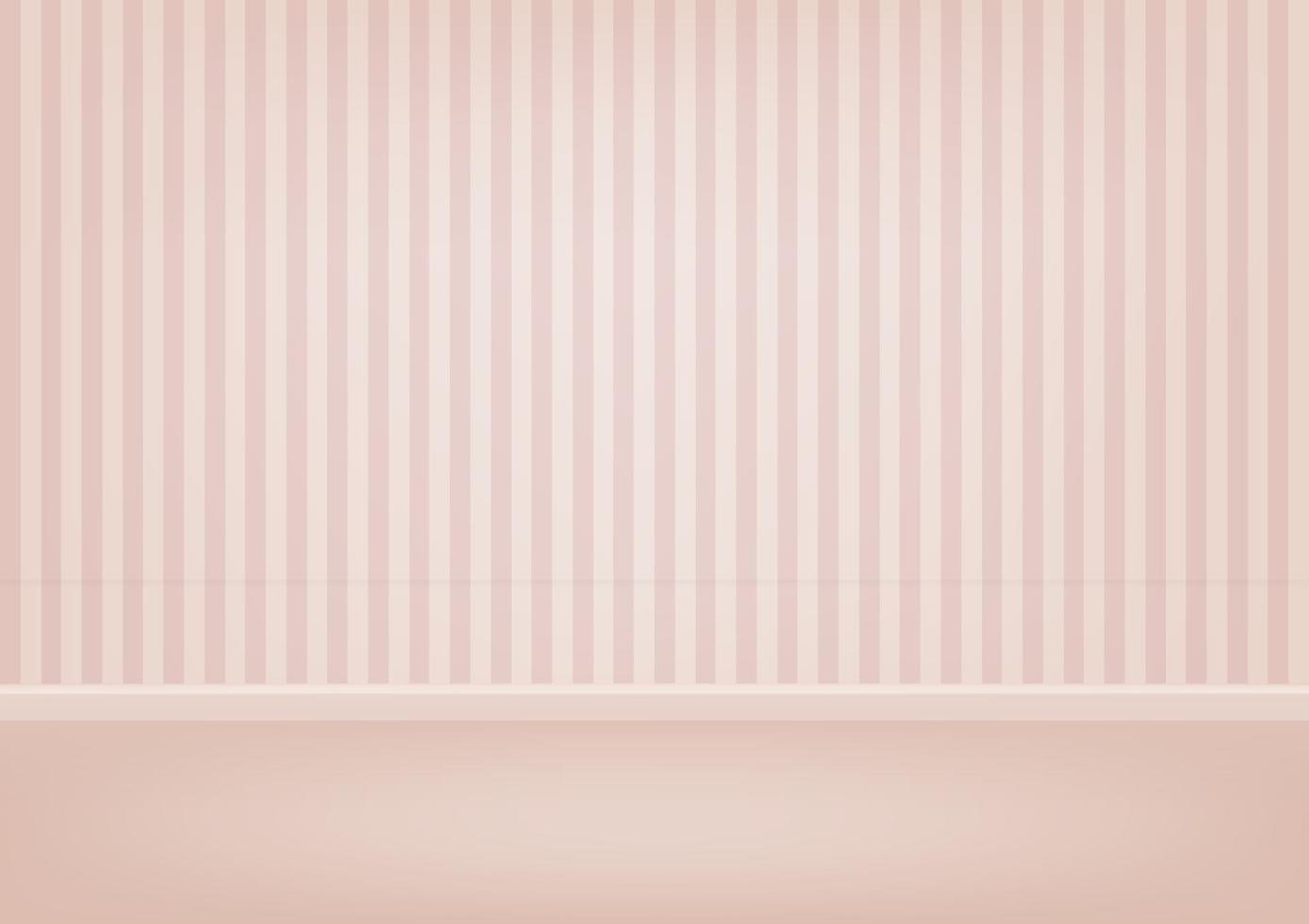 pastel roze muur achtergrond. wand- en vloerlijnontwerp. kamer interieur. vector