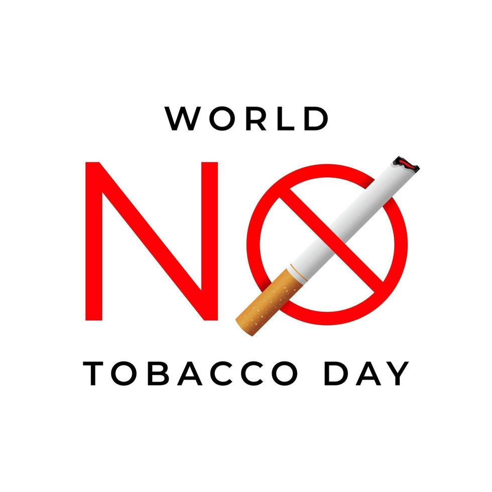 wereld geen tabak dag teken geïsoleerd op een witte achtergrond. vector