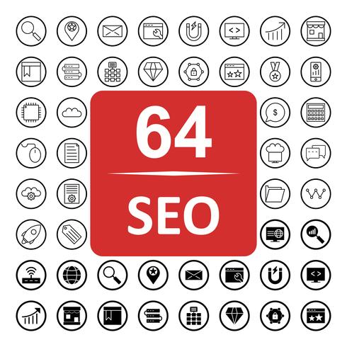 Set van Vector SEO Search Engine Optimization pictogrammen