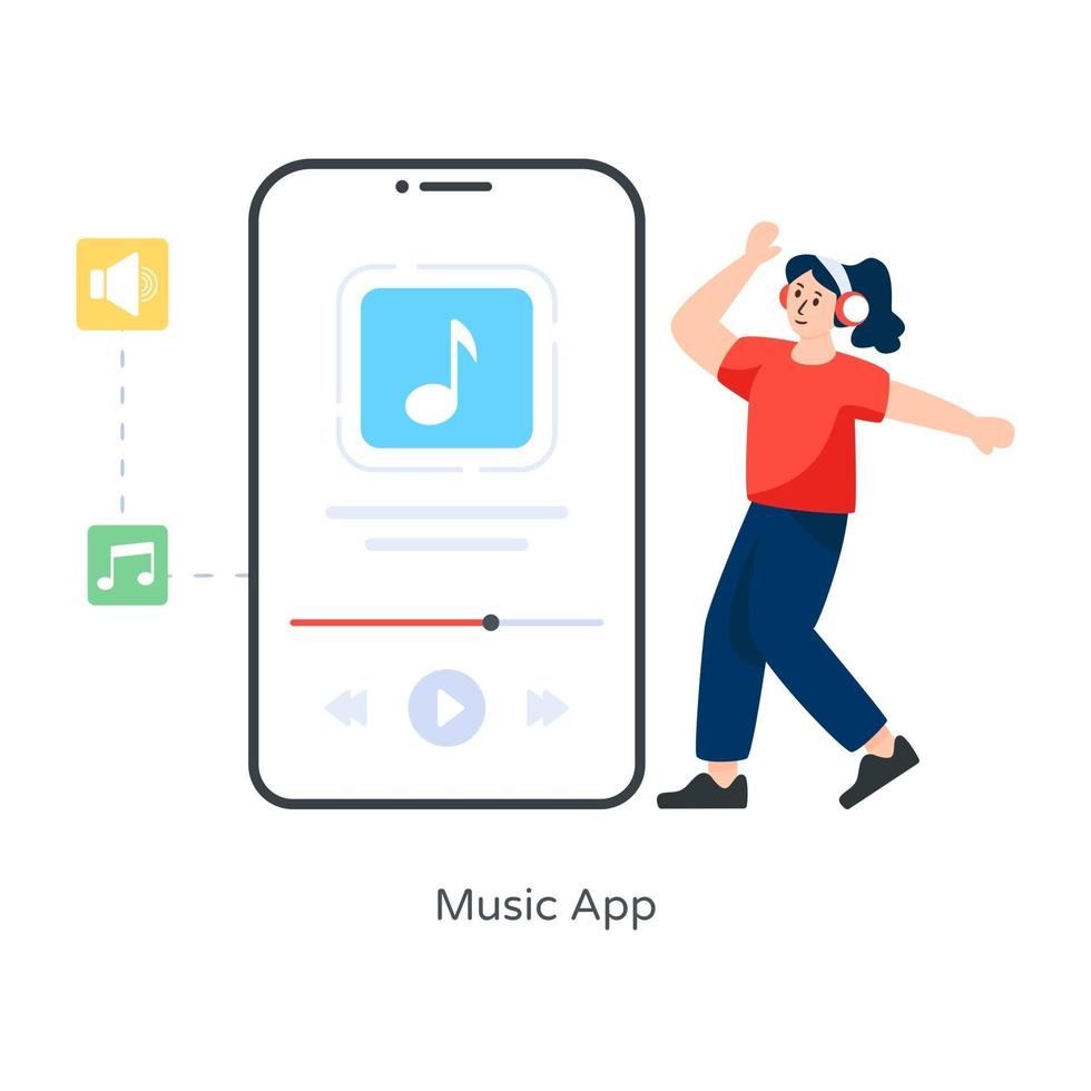 mobiele muziek-app vector