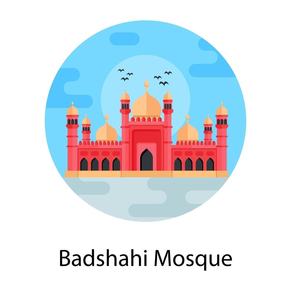 badshahi moskee landmark vector