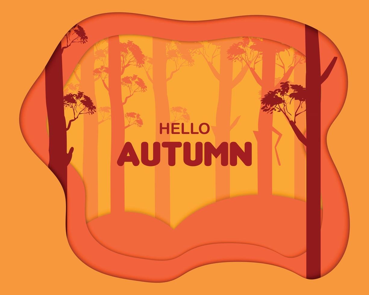 hallo herfst boslandschap vector