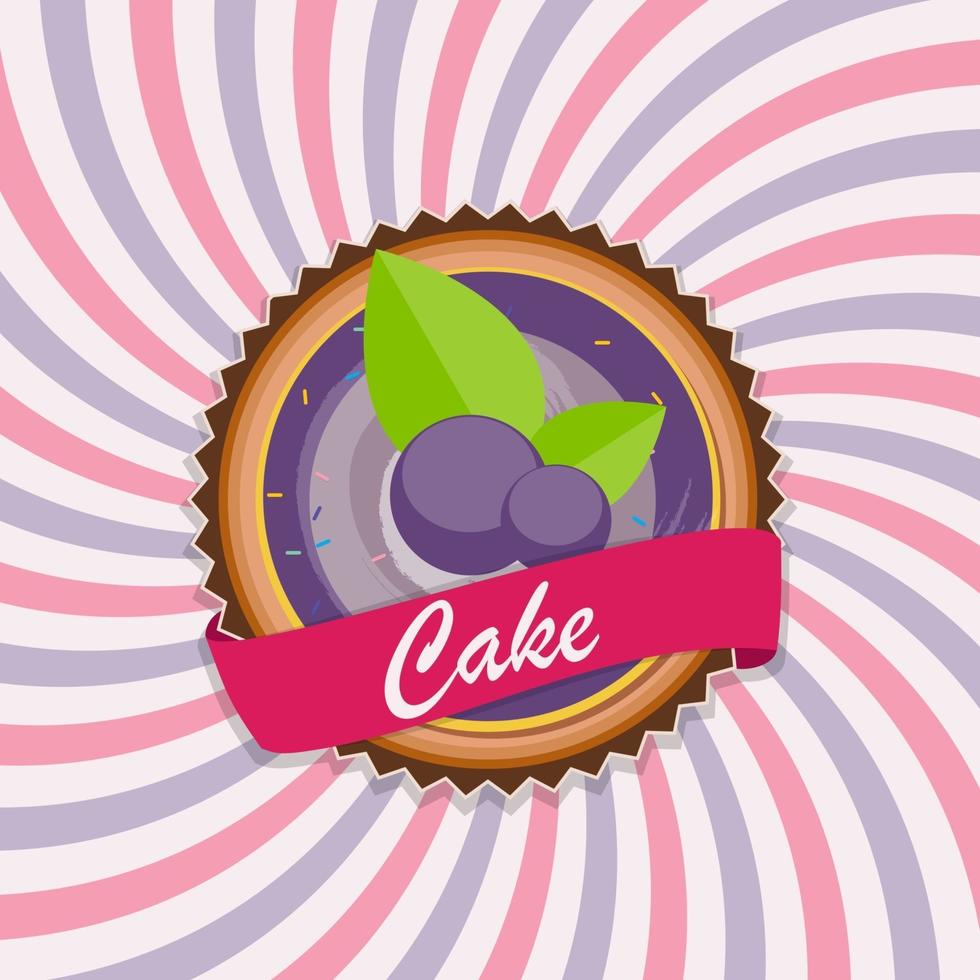 zoete cake met bessen menu achtergrond vectorillustratie vector