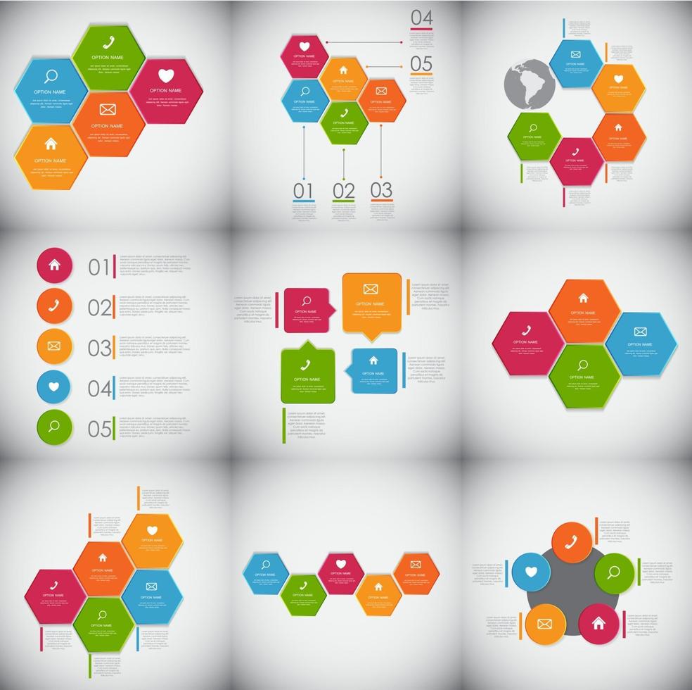 verzameling infographic sjablonen voor zakelijke vectorillustratie vector