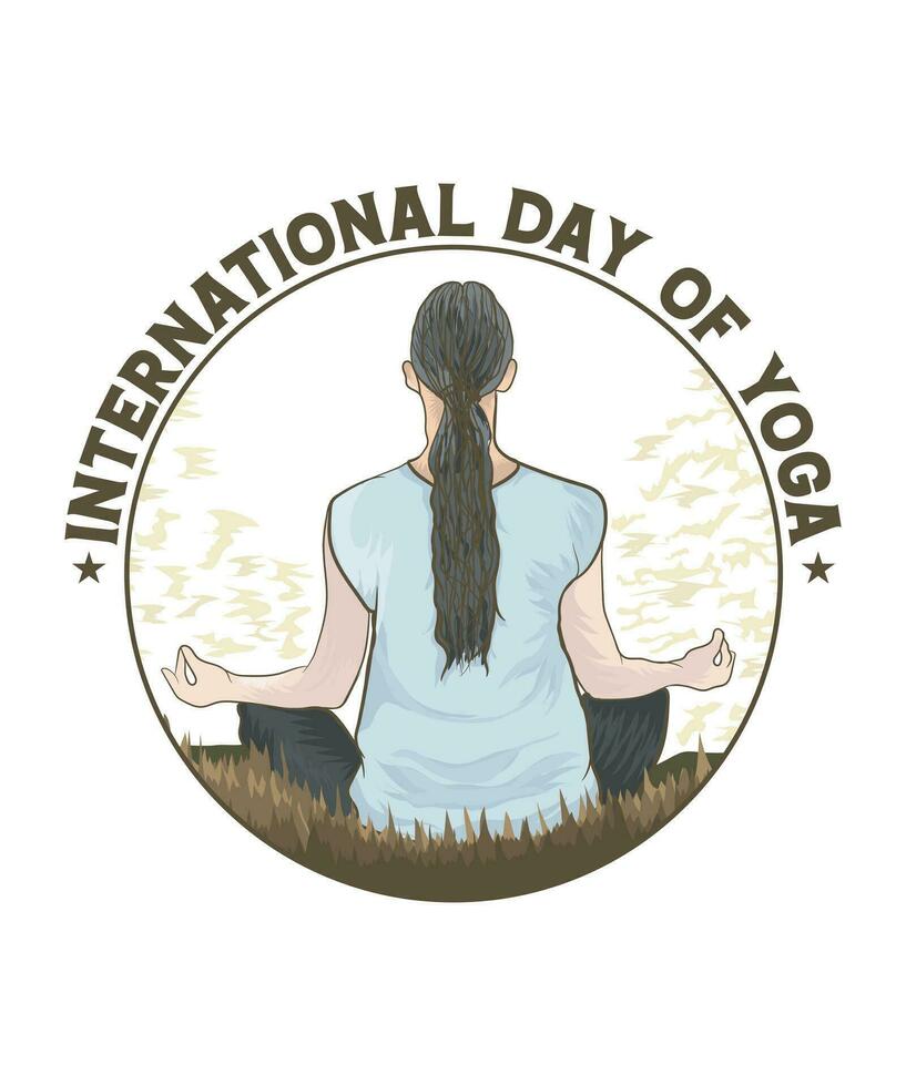 internationale dag van yoga vector