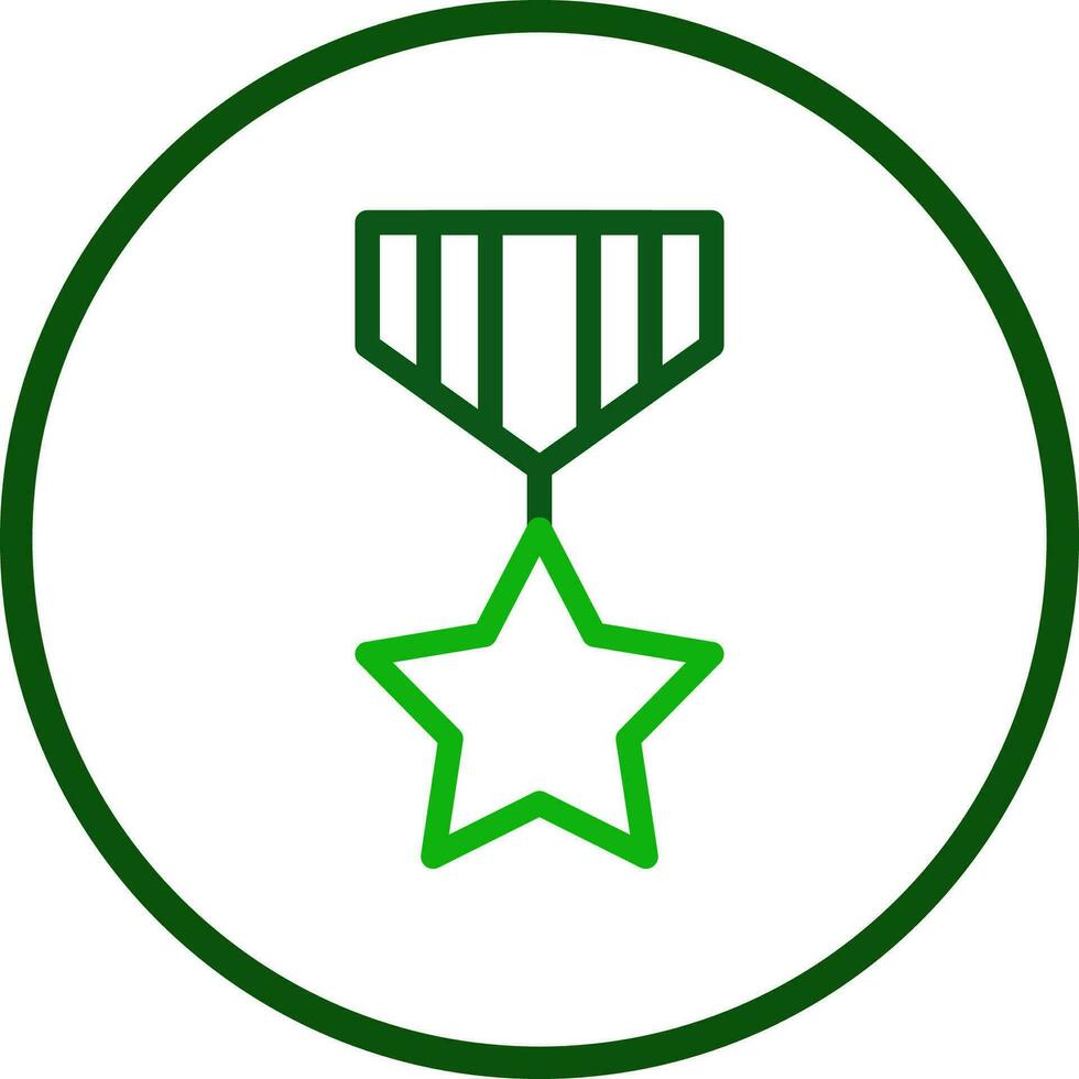 medaille icoon lijn afgeronde groen kleur leger symbool perfect. vector