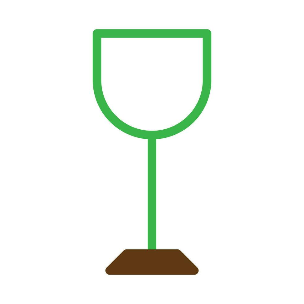 glas wijn icoon duotoon groen bruin kleur Pasen symbool illustratie. vector