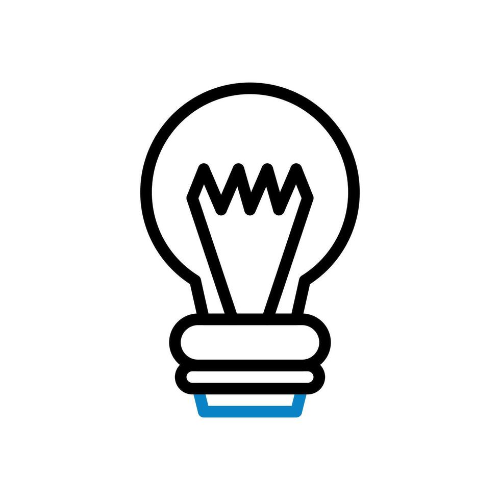 lamp idee icoon duokleur blauw zwart bedrijf symbool illustratie. vector