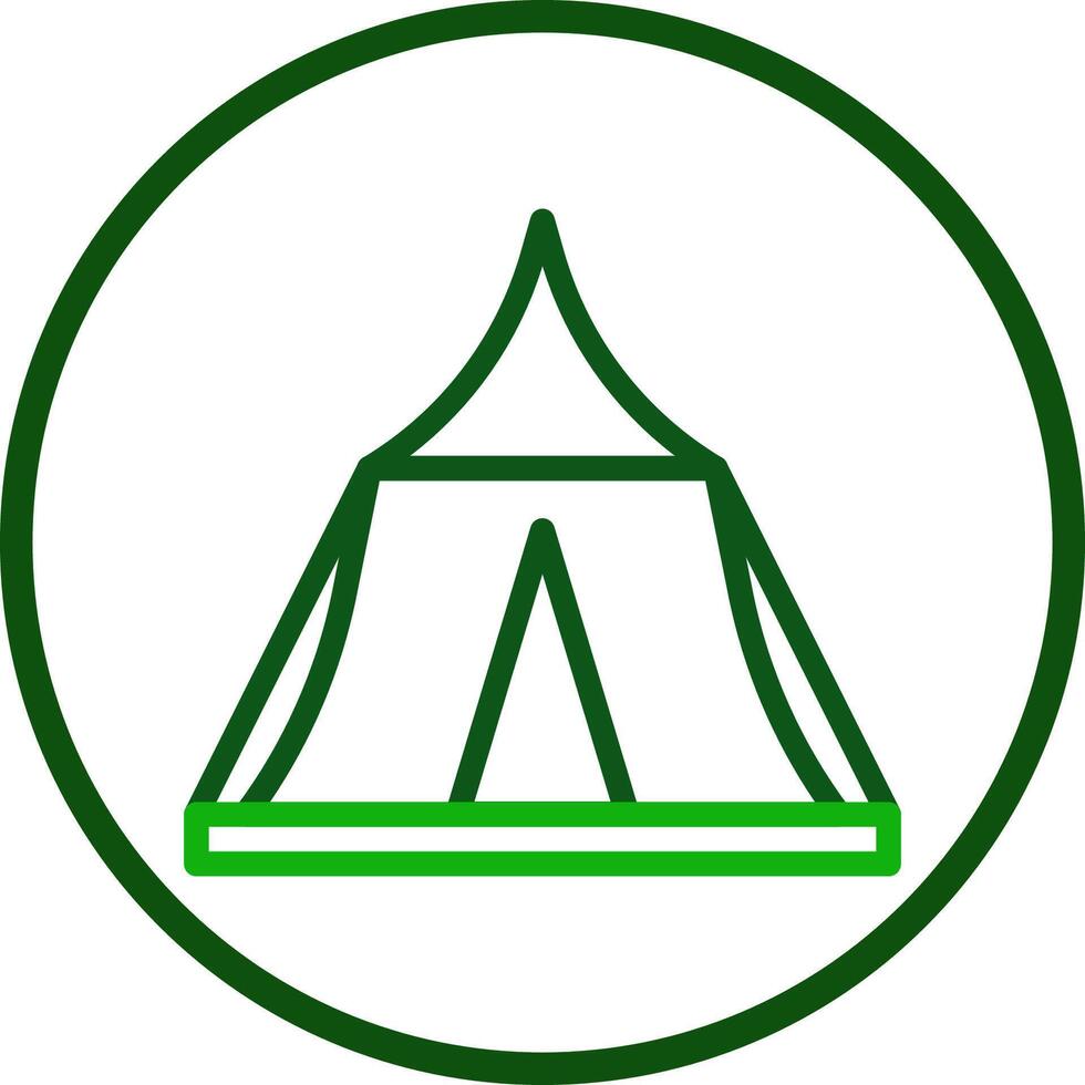 tent icoon lijn afgeronde groen kleur leger symbool perfect. vector