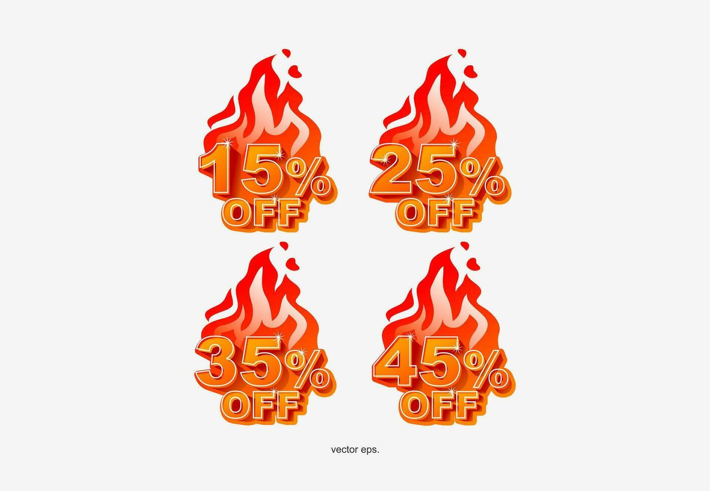 drie verschillend types van brand uitverkoop tekens vector