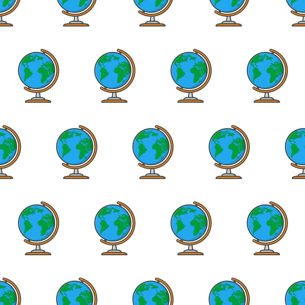 wereldbol naadloos patroon Aan een wit achtergrond. wereld kaart thema vector illustratie