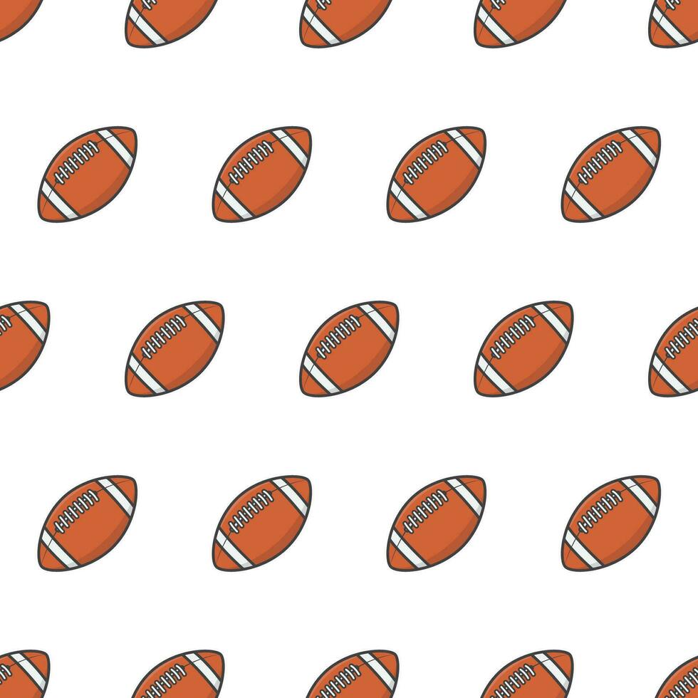 Amerikaans Amerikaans voetbal bal naadloos patroon Aan een wit achtergrond. rugby thema vector illustratie