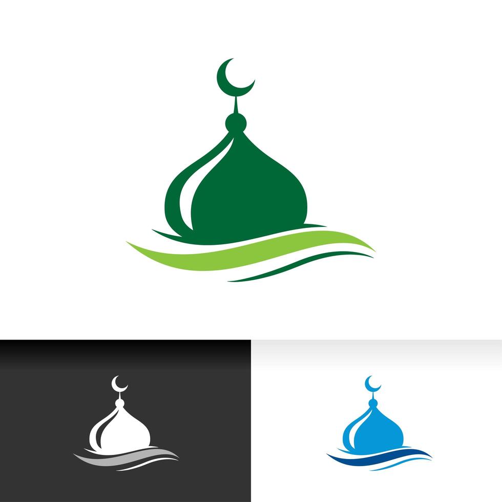 koepel moskee pictogram silhouet logo vector illustratie ontwerpsjabloon