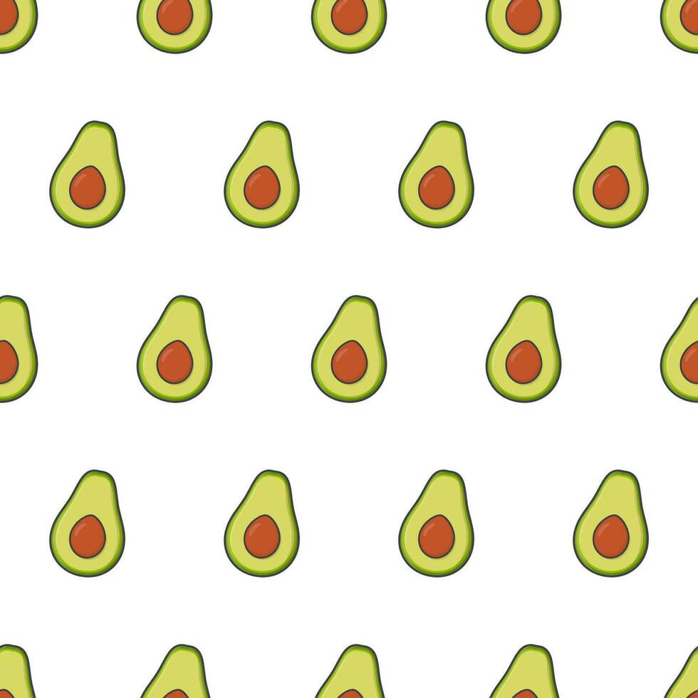 plak avocado naadloos patroon Aan een wit achtergrond. avocado fruit vector illustratie