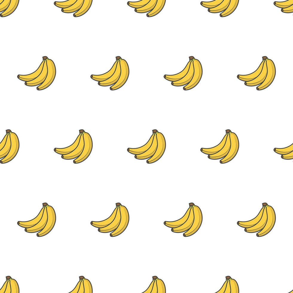 rijp banaan bundel naadloos patroon Aan een wit achtergrond. vers banaan thema vector illustratie