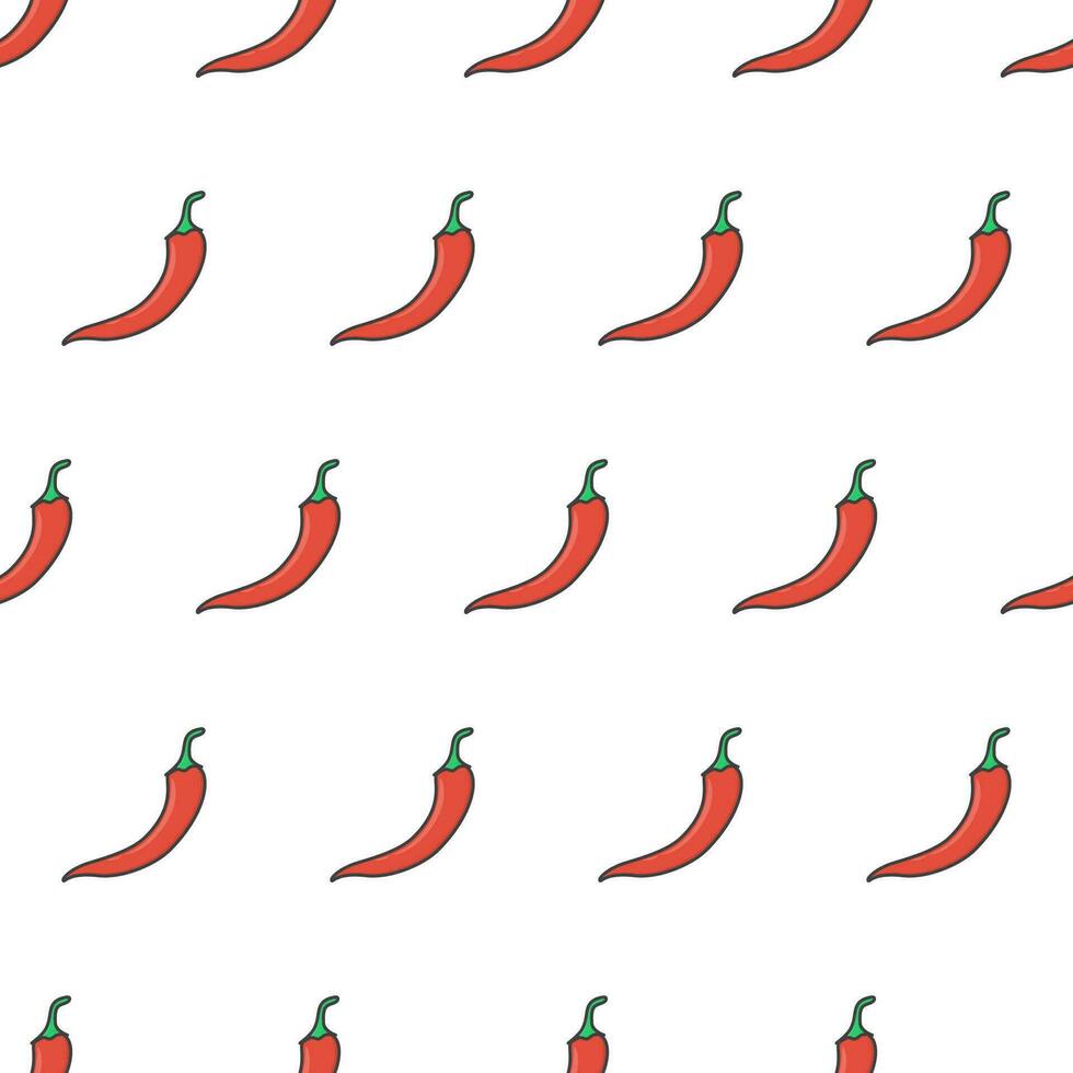 vers Chili peper naadloos patroon Aan een wit achtergrond. Chili peper vector illustratie