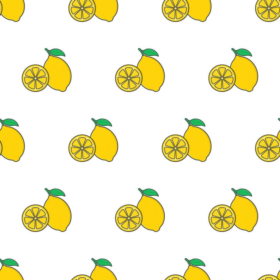 citroen plak naadloos patroon Aan een wit achtergrond. citroen thema vector illustratie