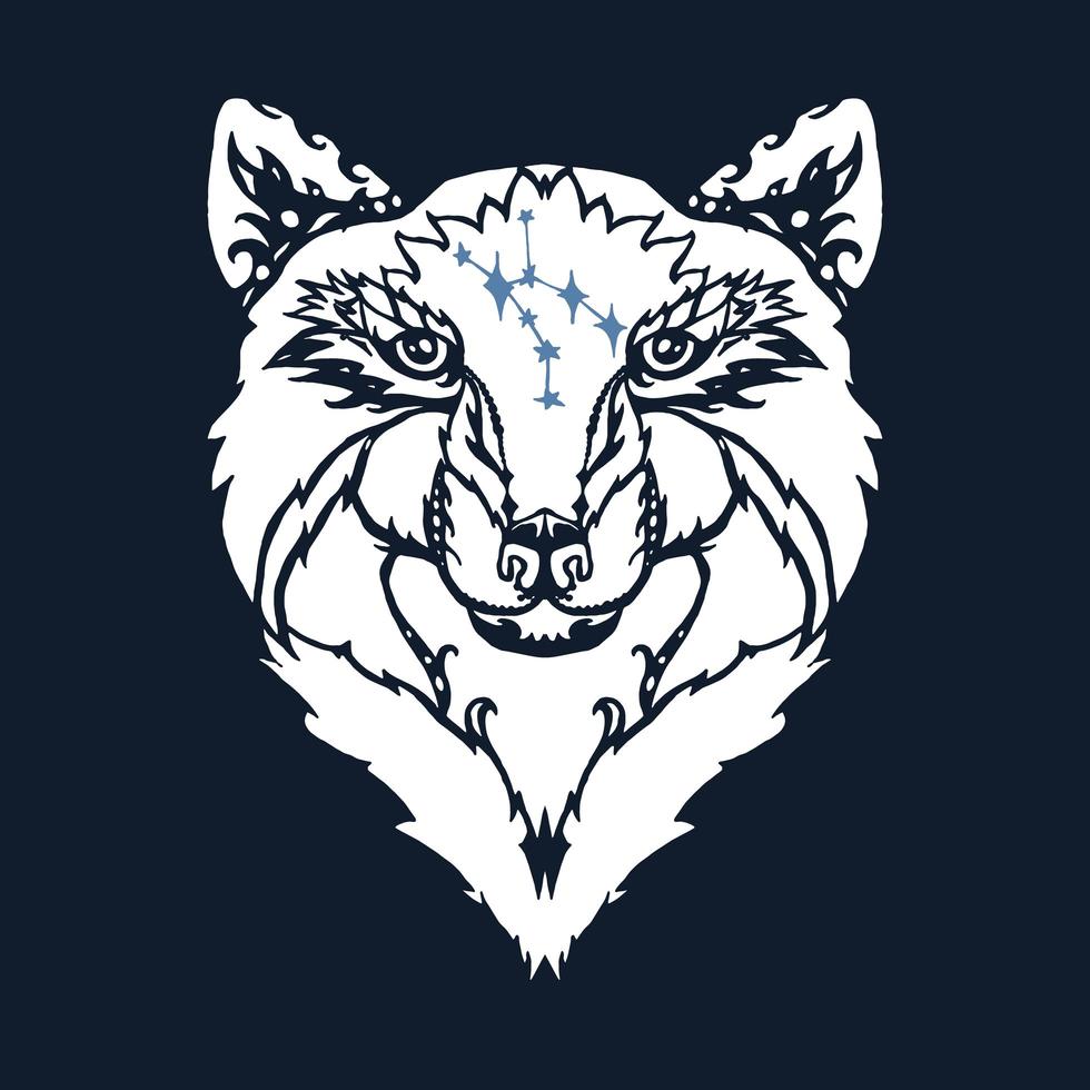 wilde wolf tattoo vector