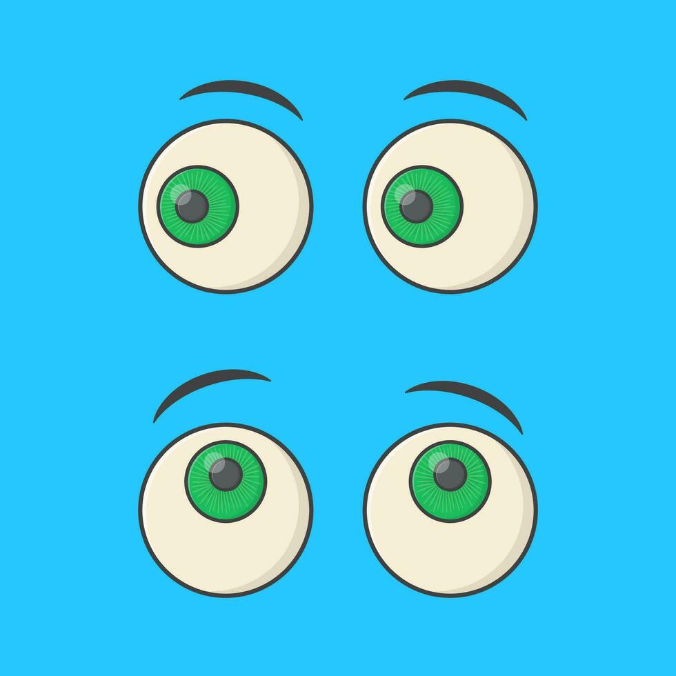 reeks van tekenfilm ogen vector icoon illustratie. kijken emoji oog emoticon vlak icoon