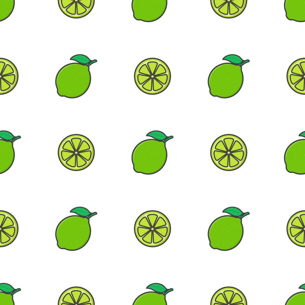 limoen fruit naadloos patroon Aan een wit achtergrond. vers limoen vector illustratie