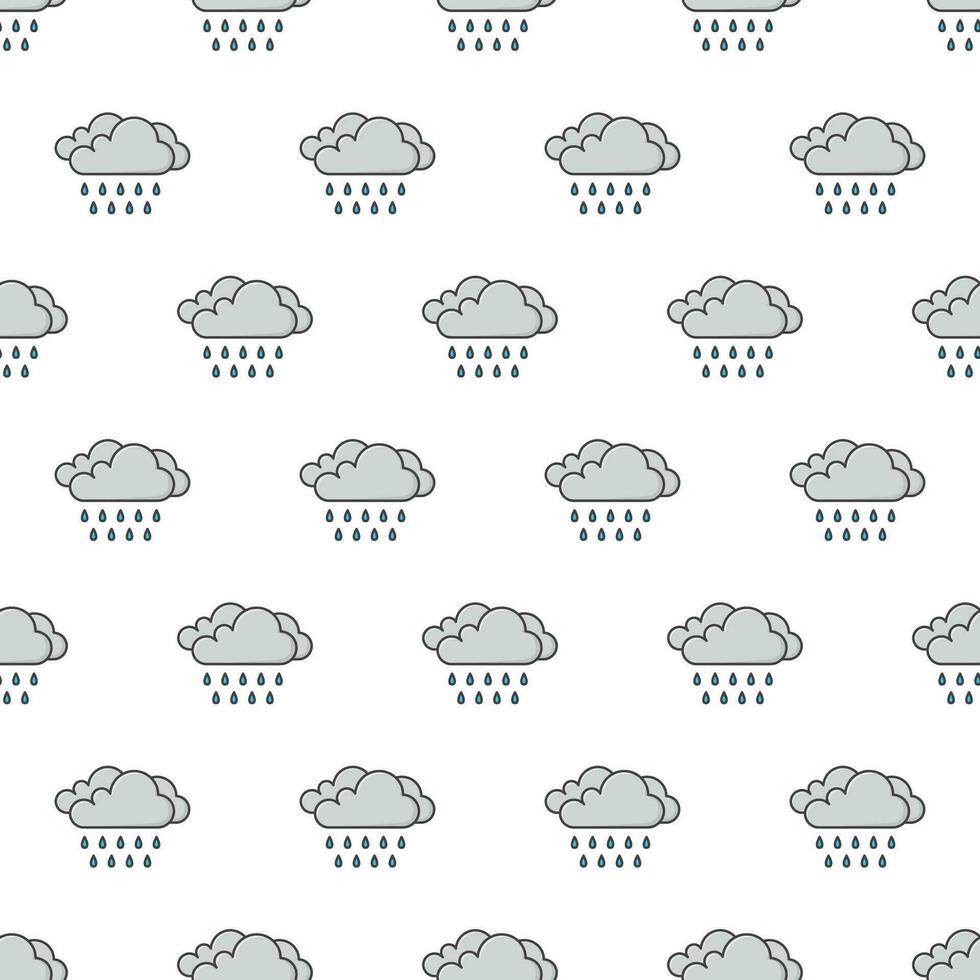 regen wolken weer naadloos patroon Aan een wit achtergrond. weer fenomenen thema vector illustratie