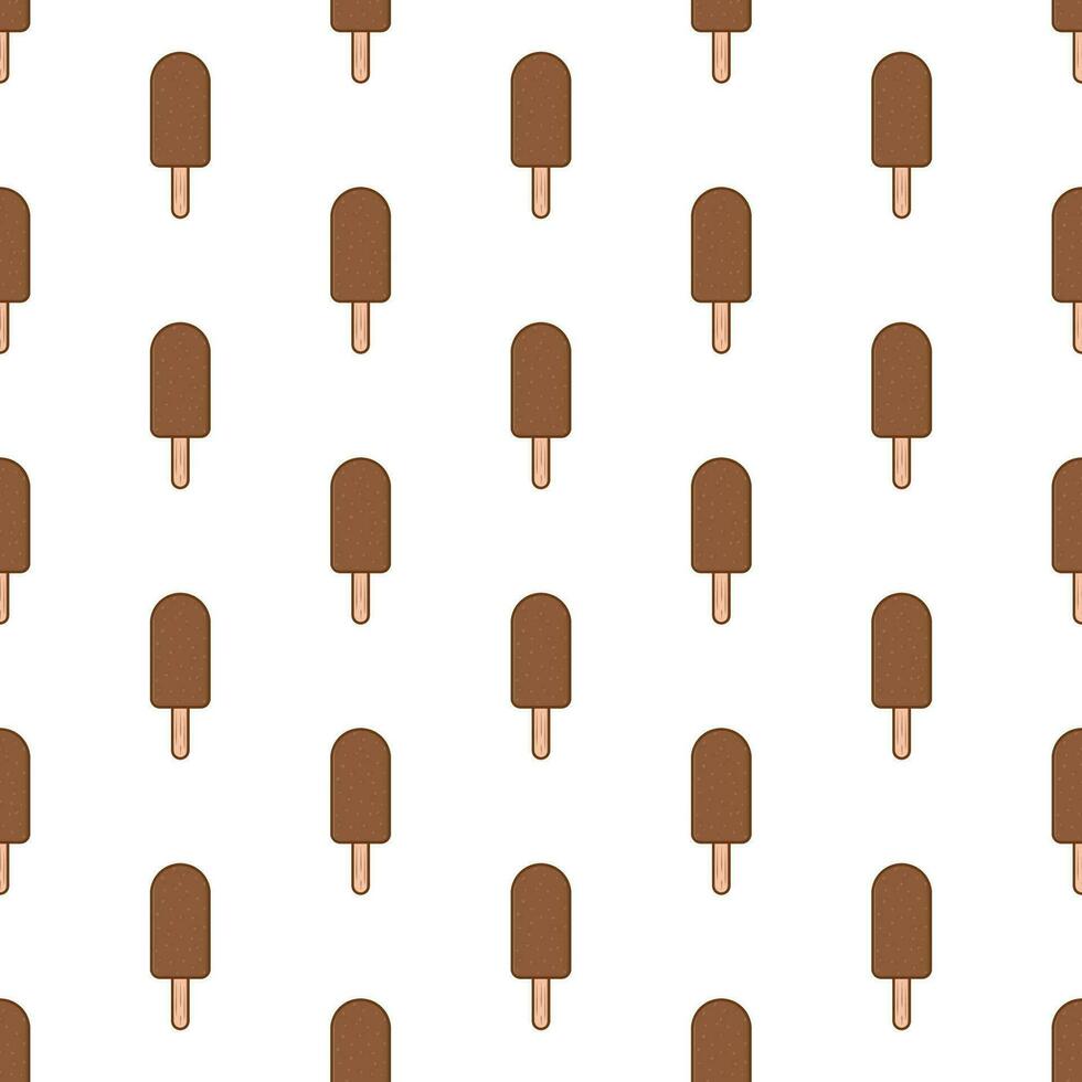chocola ijs room naadloos patroon Aan een wit achtergrond. ijs room thema vector illustratie