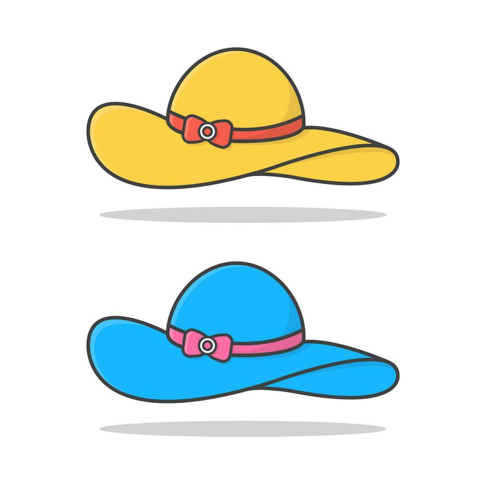strand hoed voor Dames vector icoon illustratie. vrouw zomer hoed. concept van zomer vakantie