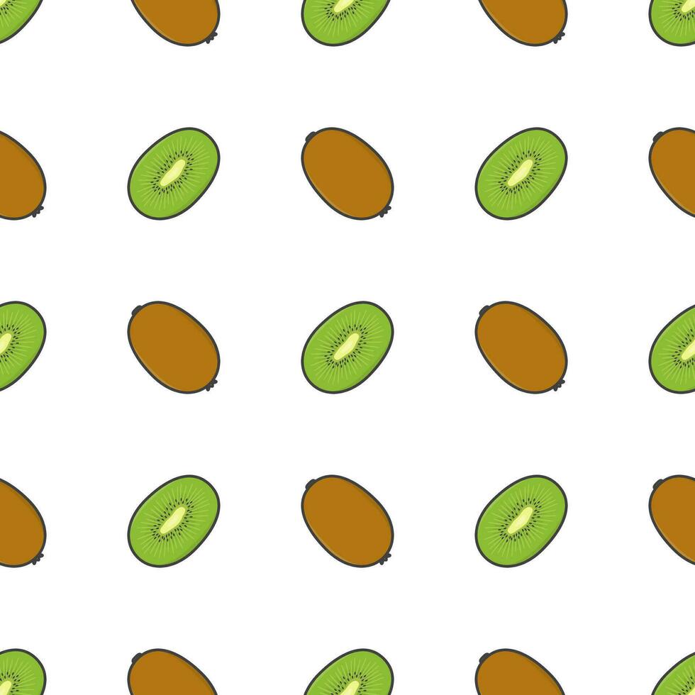 kiwi fruit naadloos patroon Aan een wit achtergrond. vers kiwi vector illustratie