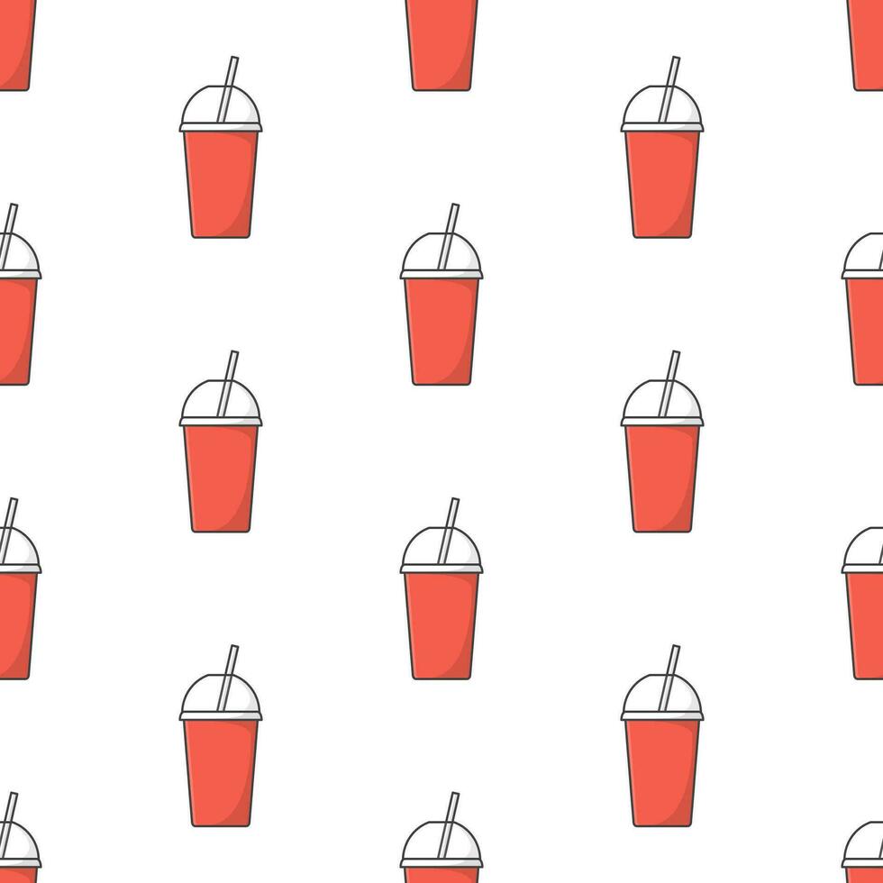 Frisdrank kop naadloos patroon Aan een wit achtergrond. drinken thema vector illustratie