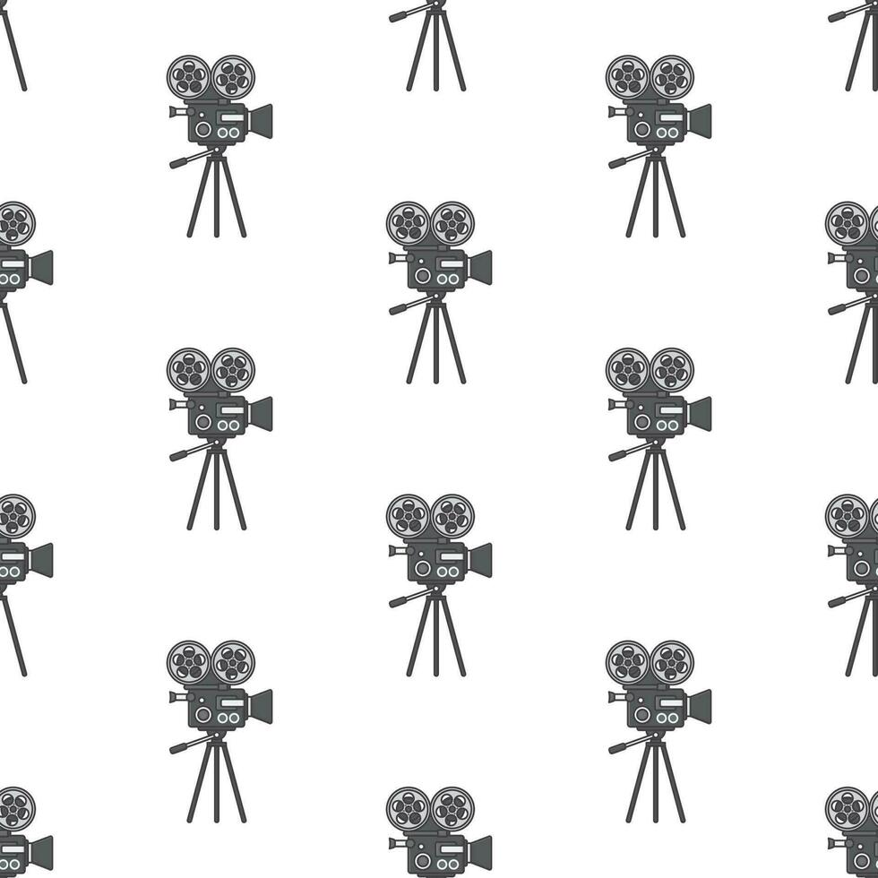 film camera naadloos patroon Aan een wit achtergrond. film thema vector illustratie