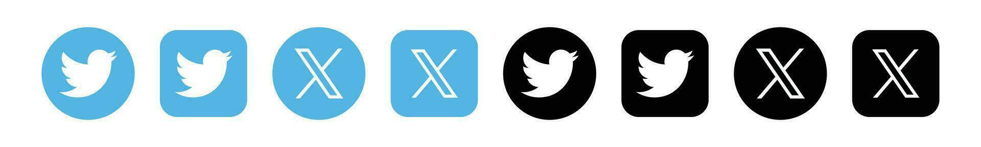 twitter nieuw logo . twitter pictogrammen. nieuw twitter logo X 2023. X sociaal media icoon. vector