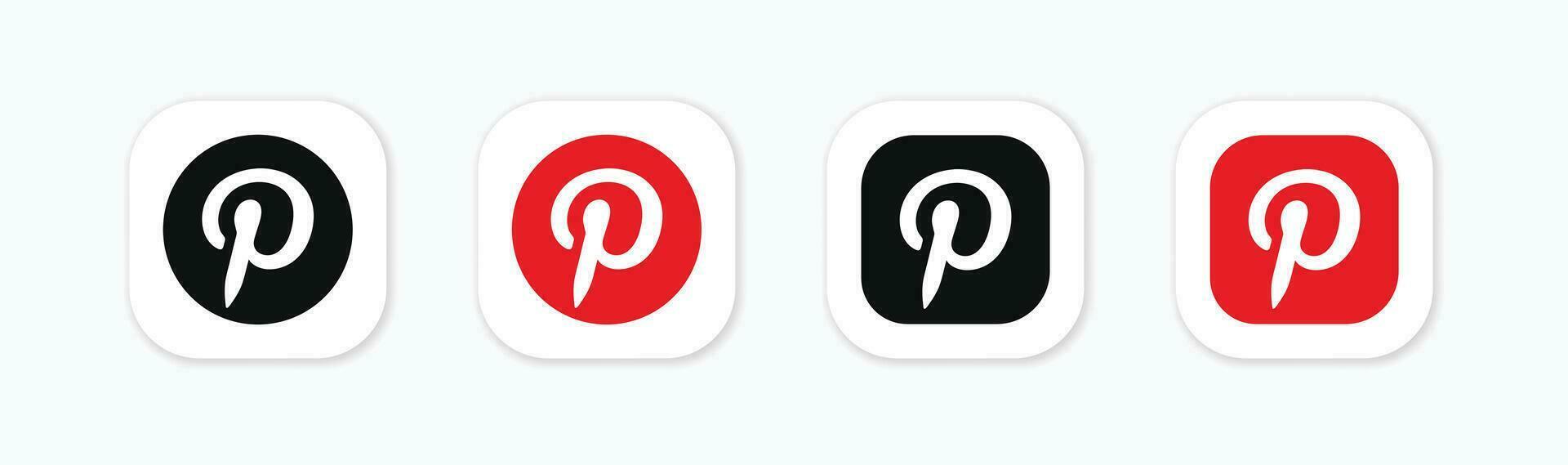 pinterest icoon. pinterest sociaal media logo. vector